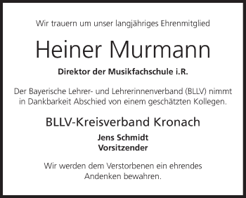 Anzeige von Heiner Murmann von MGO