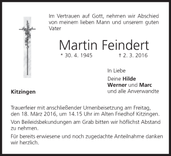 Anzeige von Martin Feindert von MGO