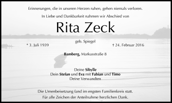 Anzeige von Rita Zeck von MGO