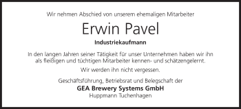 Anzeige von Erwin Pavel von MGO