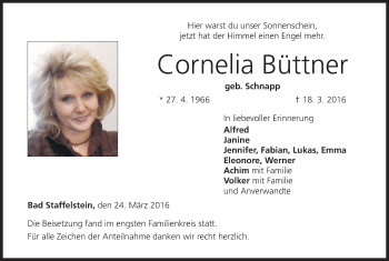 Anzeige von Cornelia Büttner von MGO