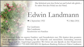 Anzeige von Edwin Landmann von MGO