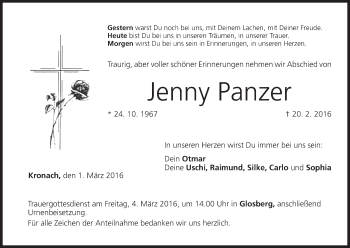 Anzeige von Jenny Panzer von MGO