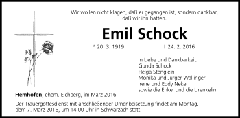 Anzeige von Emil Schock von MGO