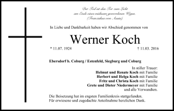 Anzeige von Werner Koch von MGO