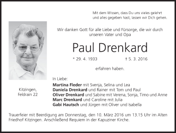 Anzeige von Paul Drenkard von MGO
