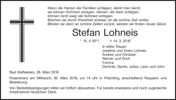 Anzeige von Stefan Lohneis von MGO