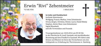 Anzeige von Erwin Zehentmeier von MGO