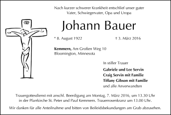Anzeige von Johann Bauer von MGO
