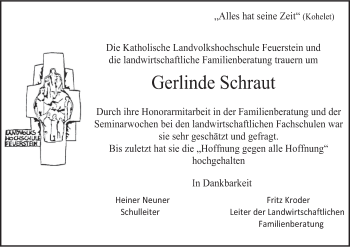 Anzeige von Gerlinde Schraut von MGO