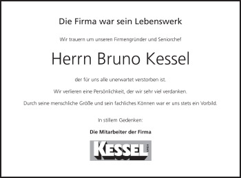 Anzeige von Bruno Kessel von MGO
