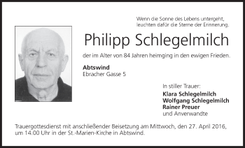 Anzeige von Philipp Schlegelmilch von MGO