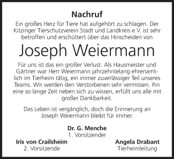 Anzeige von Joseph Weiermann von MGO