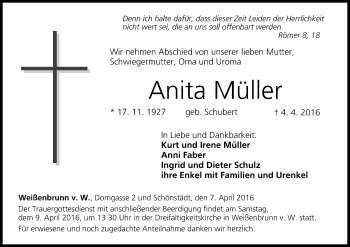 Anzeige von Anita MÃ¼ller von MGO