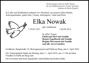 Anzeige von Elka Nowak von MGO