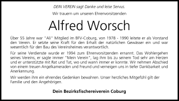 Anzeige von Alfred Worsch von MGO