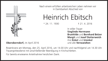 Anzeige von Heinrich Ebitsch von MGO