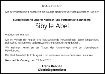 Anzeige von Sibylle Abel von MGO