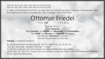 Anzeige von Ottomar Friedel von MGO