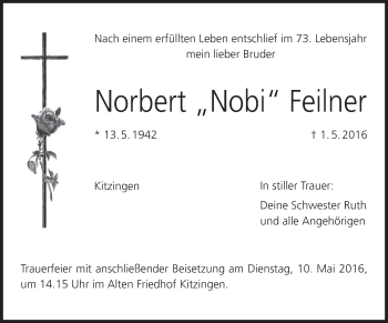 Anzeige von Norbert Feilner von MGO