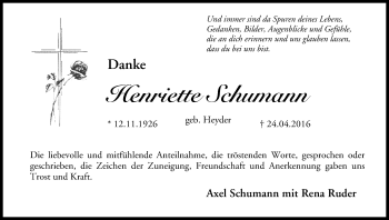 Anzeige von Henriette Schumann von MGO