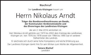 Anzeige von Nikolaus Arndt von MGO