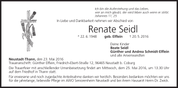 Anzeige von Renate Seidl von MGO