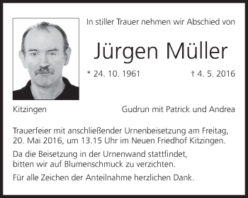 Anzeige von Jürgen Müller von MGO