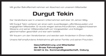 Anzeige von Durgut Tekin von MGO