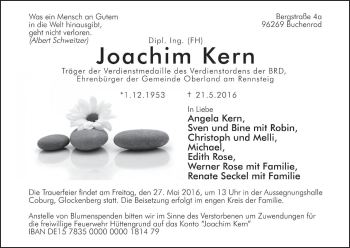 Anzeige von Joachim Kern von MGO