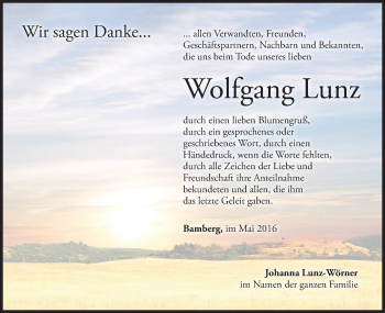 Anzeige von Wolfgang Lunz von MGO