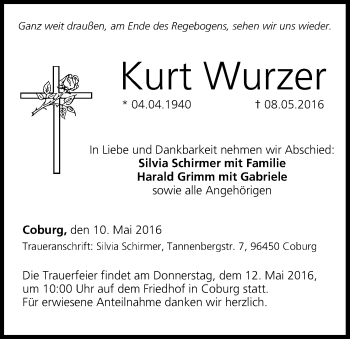 Anzeige von Kurt Wurzer von MGO