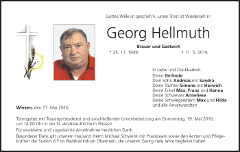 Anzeige von Georg Hellmuth von MGO