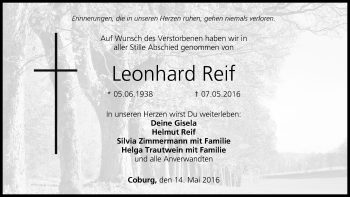 Anzeige von Leonhard Reif von MGO