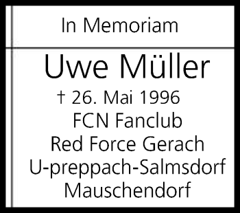 Anzeige von Uwe Müller von MGO