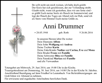 Anzeige von Anni Drummer von MGO
