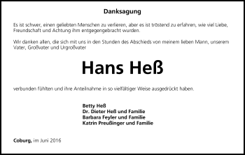 Anzeige von Hans Heß von MGO