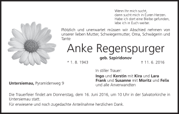 Anzeige von Anke Regenspurger von MGO
