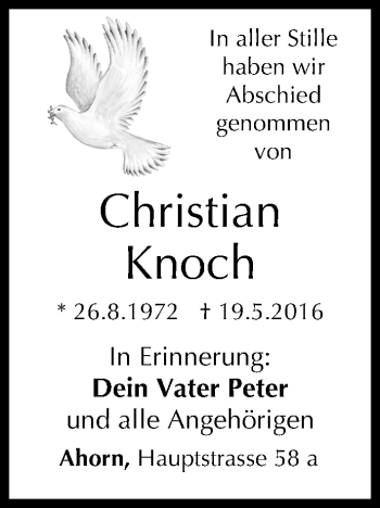 Anzeige von Christian Knoch von MGO