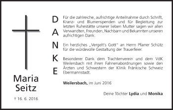 Anzeige von Maria Seitz von MGO