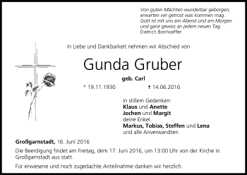 Anzeige von Gunda Gruber von MGO