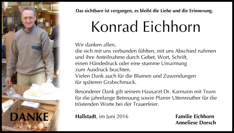  Traueranzeige für Konrad Eichhorn vom 25.06.2016 aus MGO