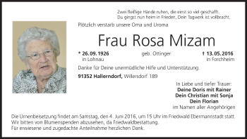 Anzeige von Rosa Mizam von MGO
