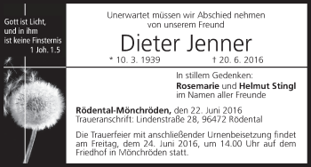 Anzeige von Dieter Jenner von MGO