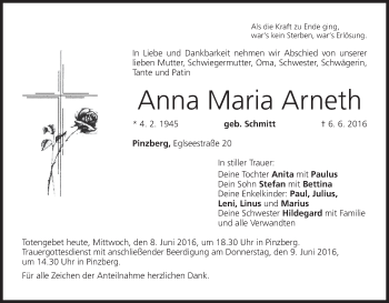 Anzeige von Anna Maria Arneth von MGO
