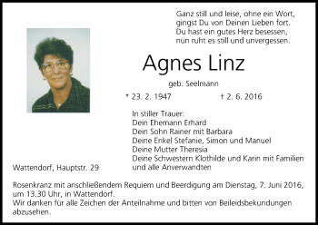 Anzeige von Agnes Linz von MGO