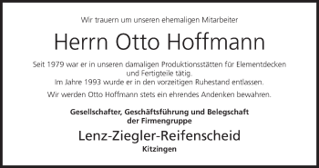 Anzeige von Otto Hoffmann von MGO