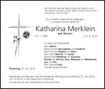 Anzeige von Katharina Merklein von MGO
