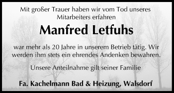 Anzeige von Manfred Letfuhs von MGO