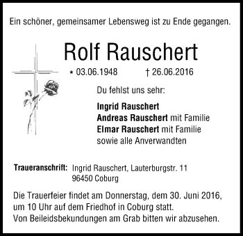 Anzeige von Rolf Rauschert von MGO